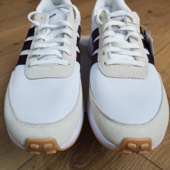 Adidas Run 70s Running Shoes Mens 9.5 White Maroon Sneakers Train Gym IG1182 NEW